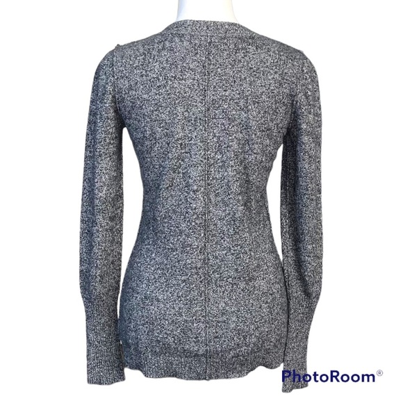 AQUA 100% Cashmere Grey Marled Sweater Small - Picture 2 of 4